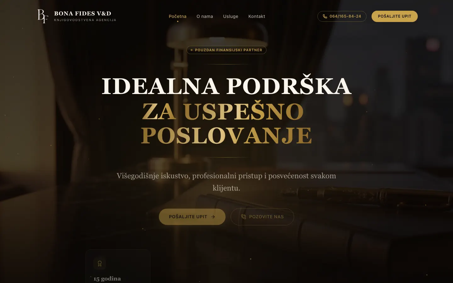 Bona Fides V&D početna strana